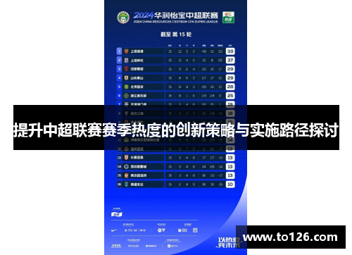 提升中超联赛赛季热度的创新策略与实施路径探讨